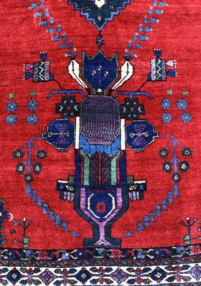 27122956c - Sirjan old, Persia, mid-20th century, wool on cotton, approx. 225 x 163 cm, condition: ...