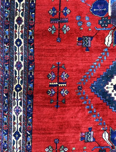27122956d - Sirjan old, Persia, mid-20th century, wool on cotton, approx. 225 x 163 cm, condition: ...