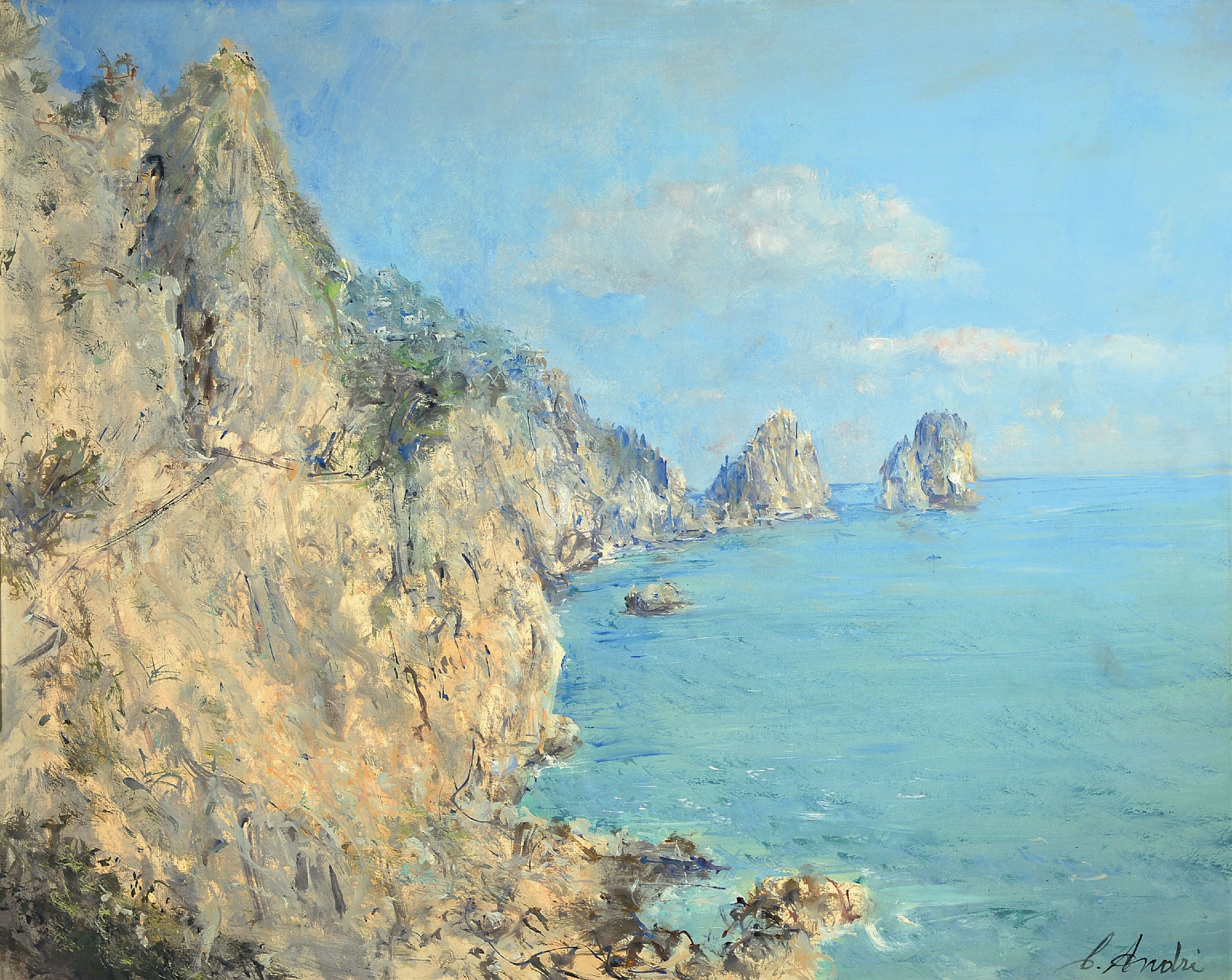 Image 27123176 - Cesare Andri, 1917 Mailand-1988 Cervia, ´Capri Faraglioni 1968´ so verso bezeichnet, ...