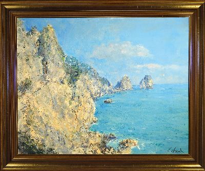 27123176k - Cesare Andri, 1917 Mailand-1988 Cervia, ´Capri Faraglioni 1968´ so verso bezeichnet, ...
