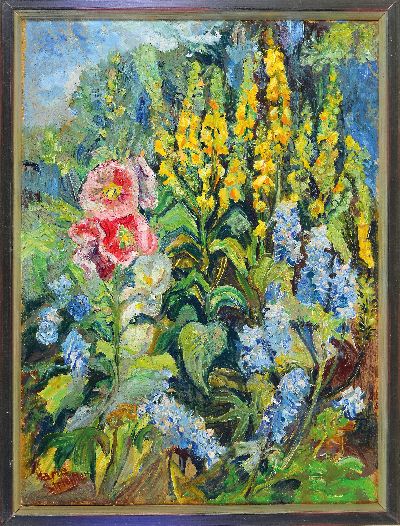 27123221k - Marie Strieffler, 1917-1987 Landau, Gartenstillleben, wohl im Garten des ...
