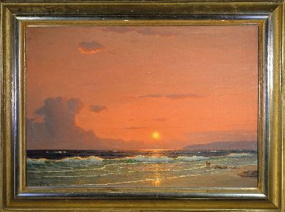 27123222k - Martin Fräncis Glüsing, 1886 Altona-1957 Hamburg, maritime Landschaft, Strand bei ...
