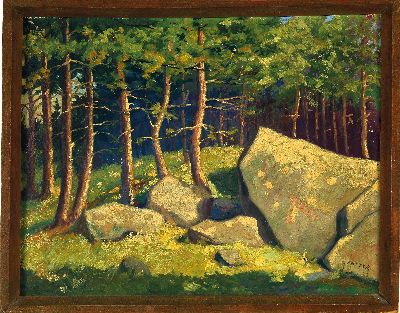 27123224k - Hans Castor, 1890 Oberwesel-1976 Goslar, Harzlandschaft, Waldinterieur im ...