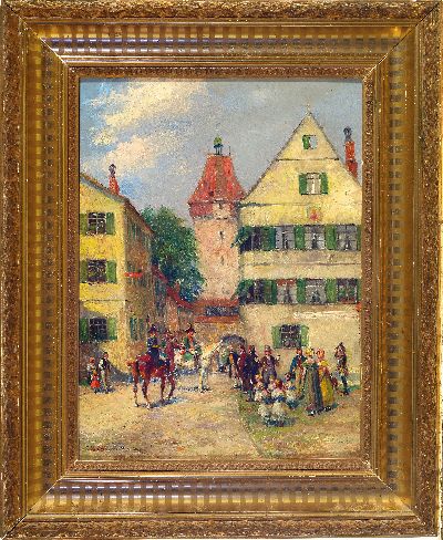 27123229k - Emanuel Bacharach-Baree, 1863 Oderberg-1943 München, Begrüßung des Fürsten am ...