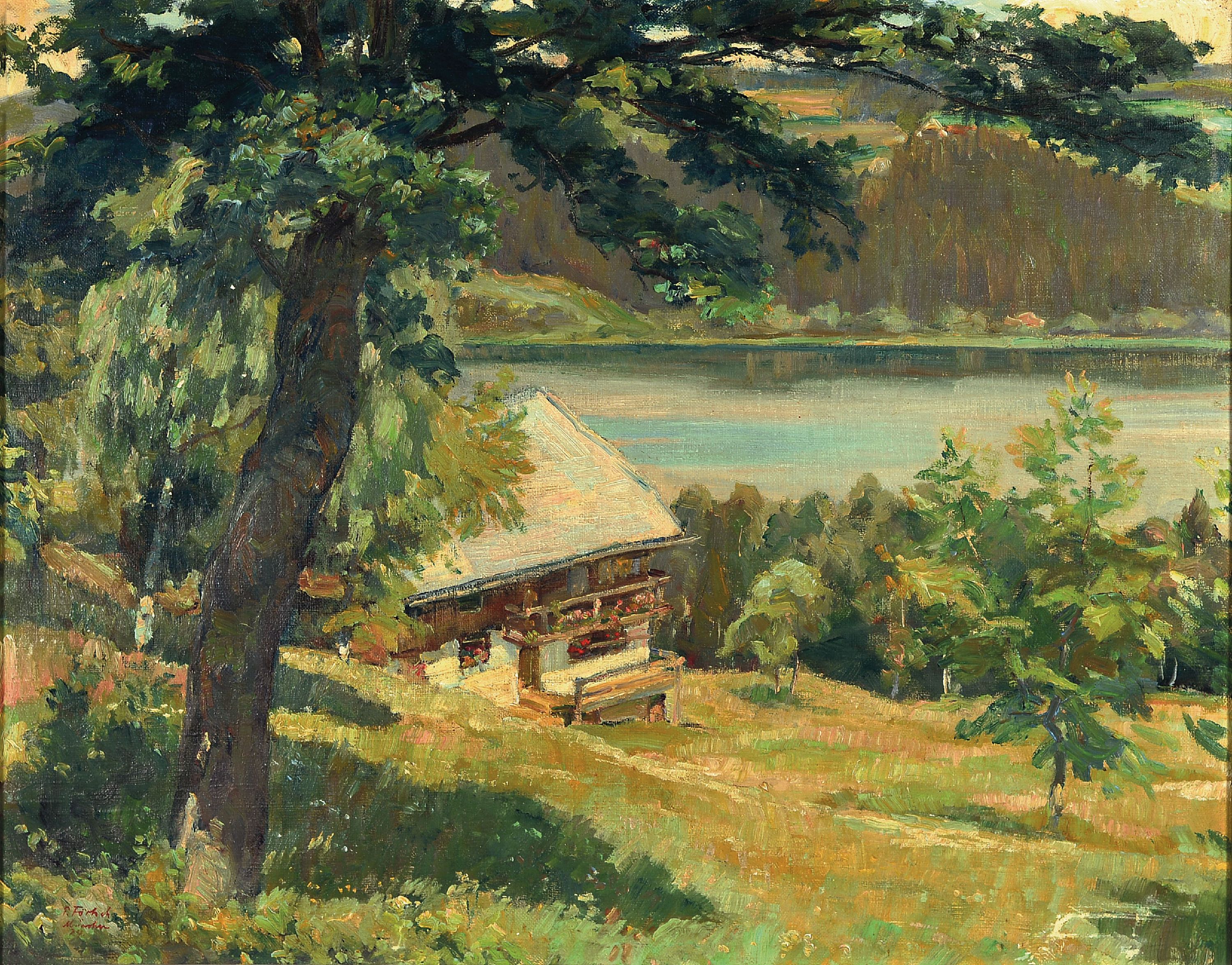 Image 27123321 - Paul Förtsch, 1888-1972, süddeutsche Landschaft, wohl Umkreis Titisee, links unten ...