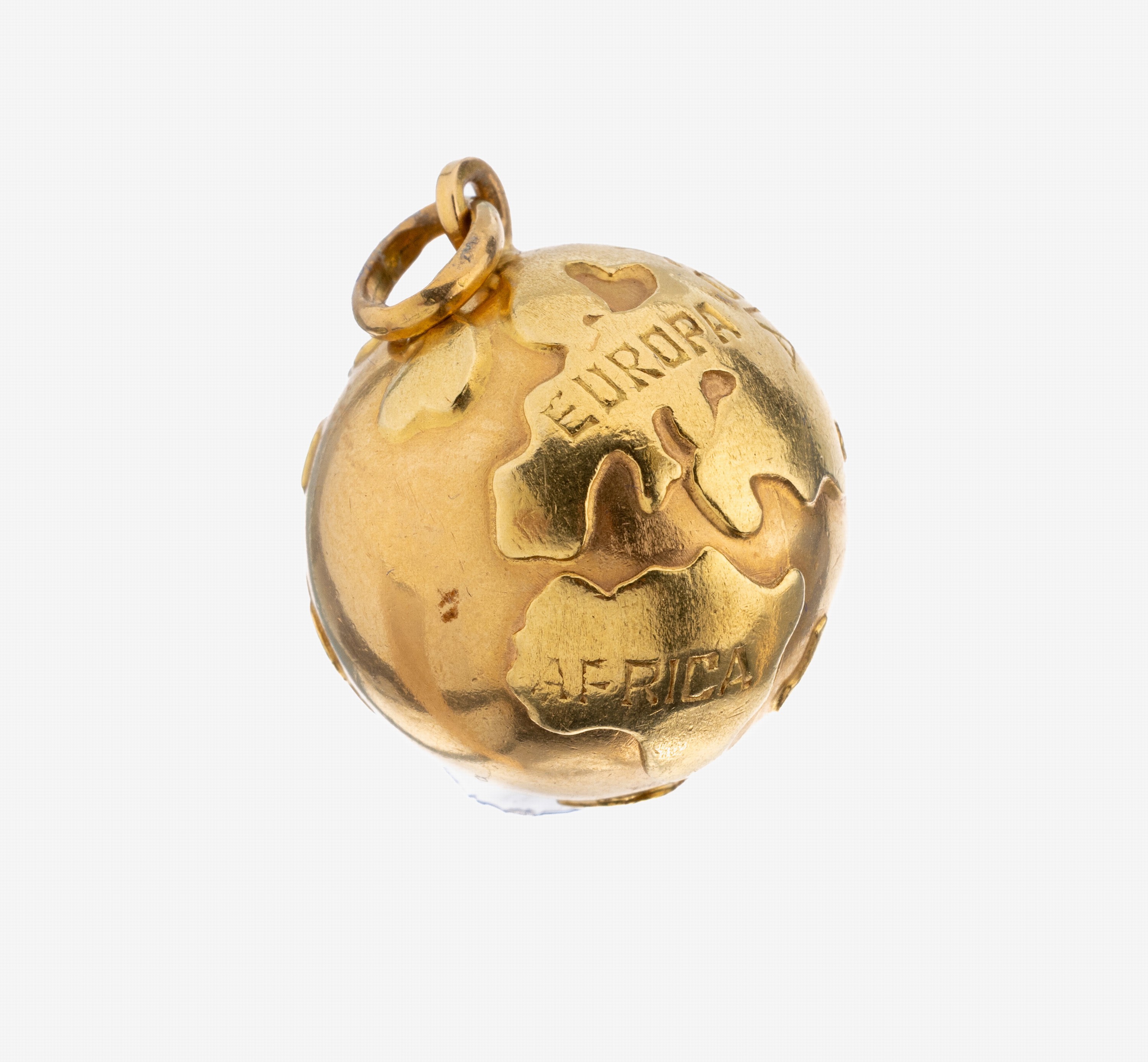 Image 27123378 - 18 kt Gold Anhänger, Weltkugel, GG 750/000,wohl gefüllt, Kontinente beschrieben, D. ...