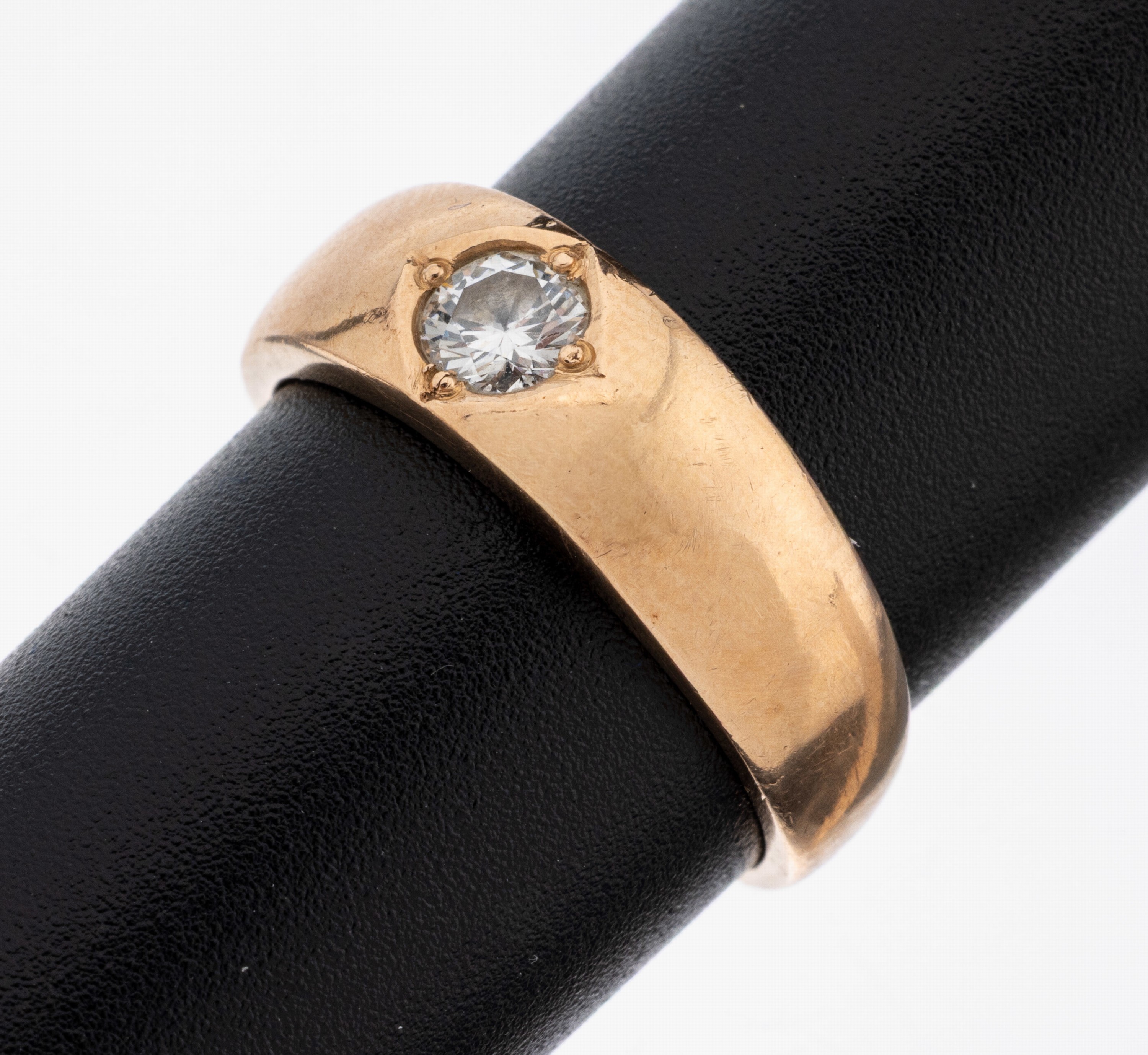 Image 27123456 - 14 kt Gold Brillant-Ring, RG 585/000, Bandring, Brillant ca. 0.25 ct Weiß/si, RW ...