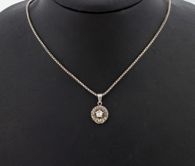 27123457a - Diamant-Anhänger, Silber gepr., aus älteremund größerem Zusammenhang, mittig ...