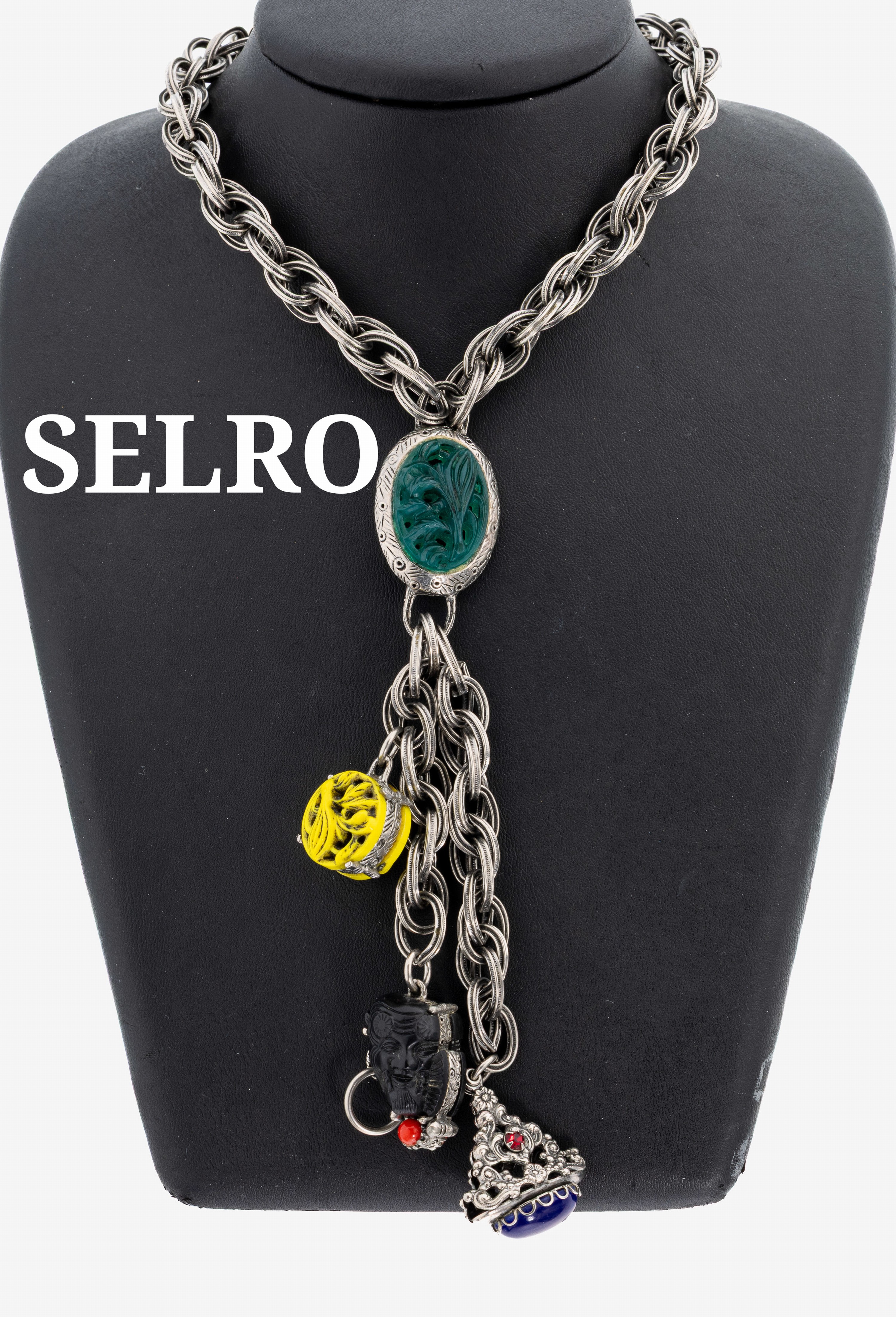 Image 27123594 - SELRO Modeschmuck Y-Collier, USA 1950/60er Jahre, versch. asiatische Elemente als ...