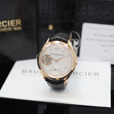 Image BAUME & MERCIER Clifton rare, to 30 pieces limited tourbillon wristwatch in 18k pink ...