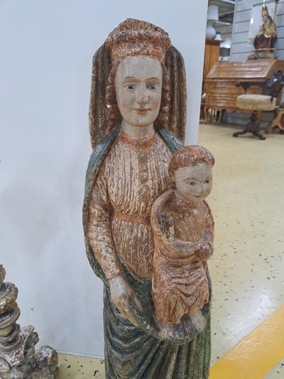 27123575a - Holzskulptur Muttergottes, süddeutsch, 19.Jh. , Holz, vollplastisch geschnitzt, ...