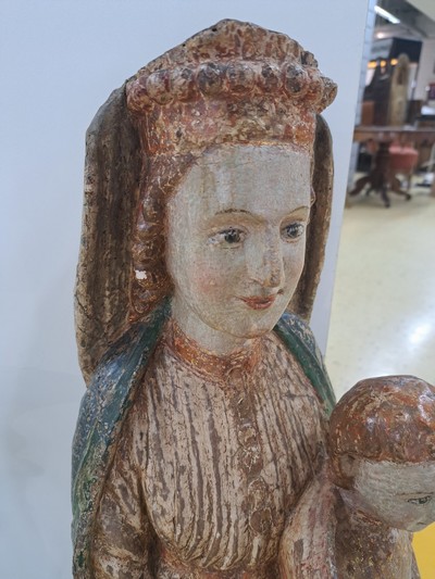 27123575c - Holzskulptur Muttergottes, süddeutsch, 19.Jh. , Holz, vollplastisch geschnitzt, ...
