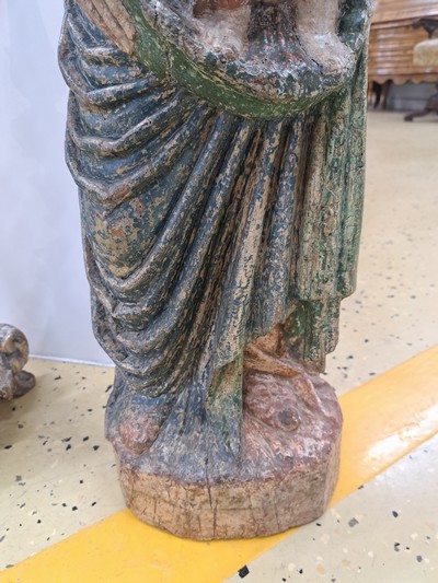 27123575f - Holzskulptur Muttergottes, süddeutsch, 19.Jh. , Holz, vollplastisch geschnitzt, ...
