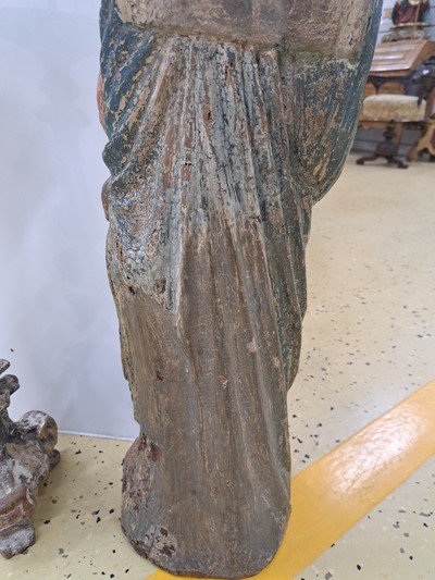 27123575i - Holzskulptur Muttergottes, süddeutsch, 19.Jh. , Holz, vollplastisch geschnitzt, ...
