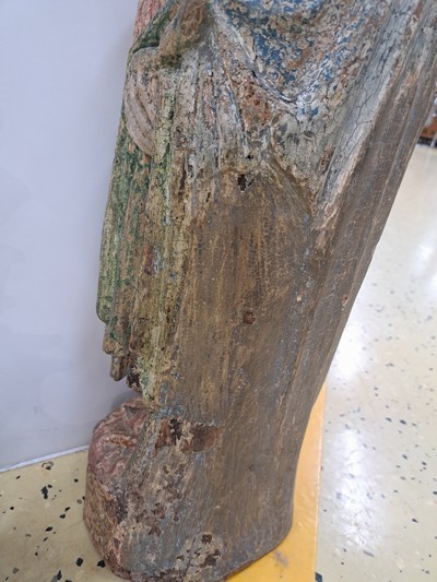 27123575j - Holzskulptur Muttergottes, süddeutsch, 19.Jh. , Holz, vollplastisch geschnitzt, ...