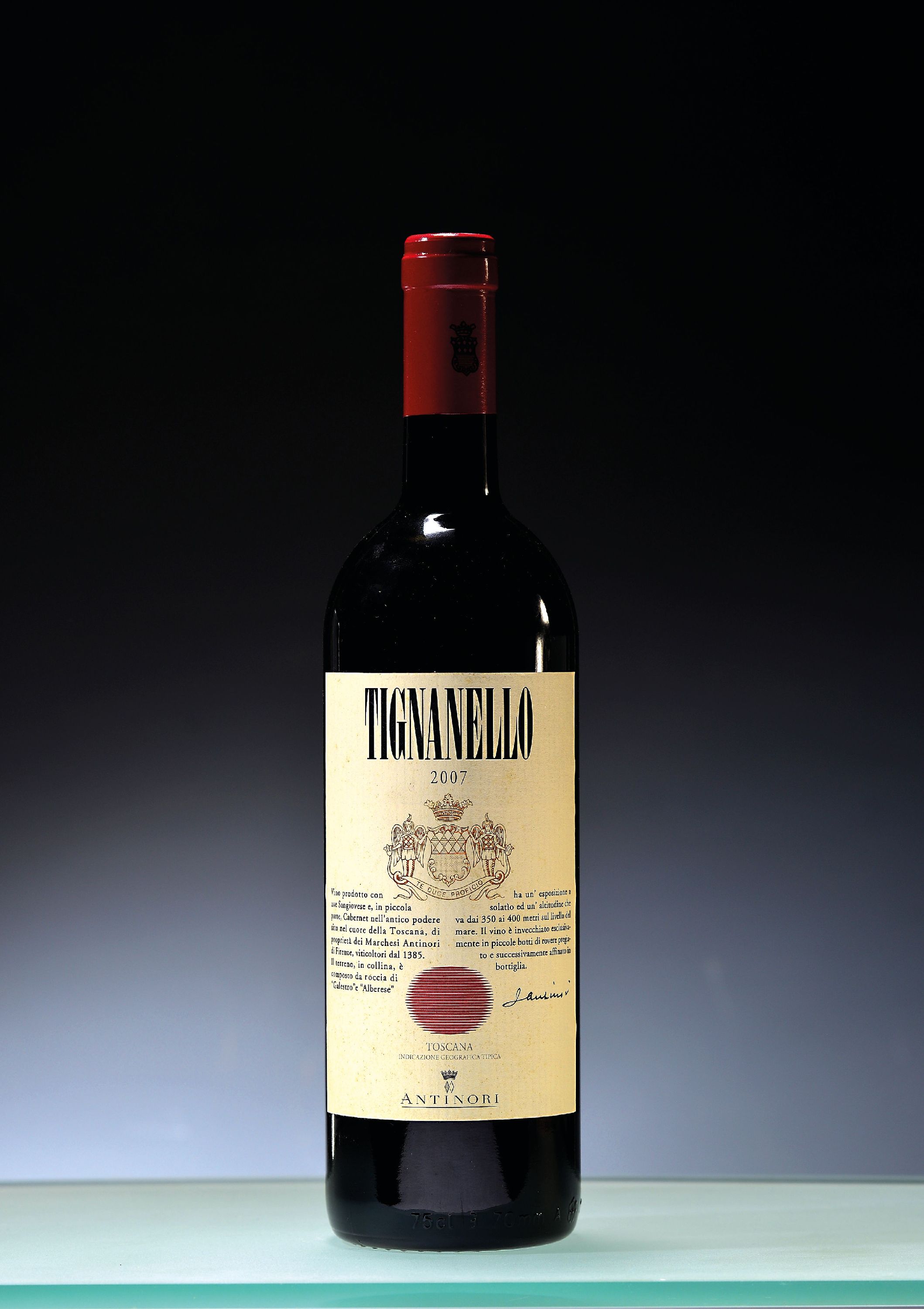 Image 27123620 - 1 Flasche 2007 Marchesi Antinori Tignanello, Toskana, ca. 75cl, 14%Vol., into neck