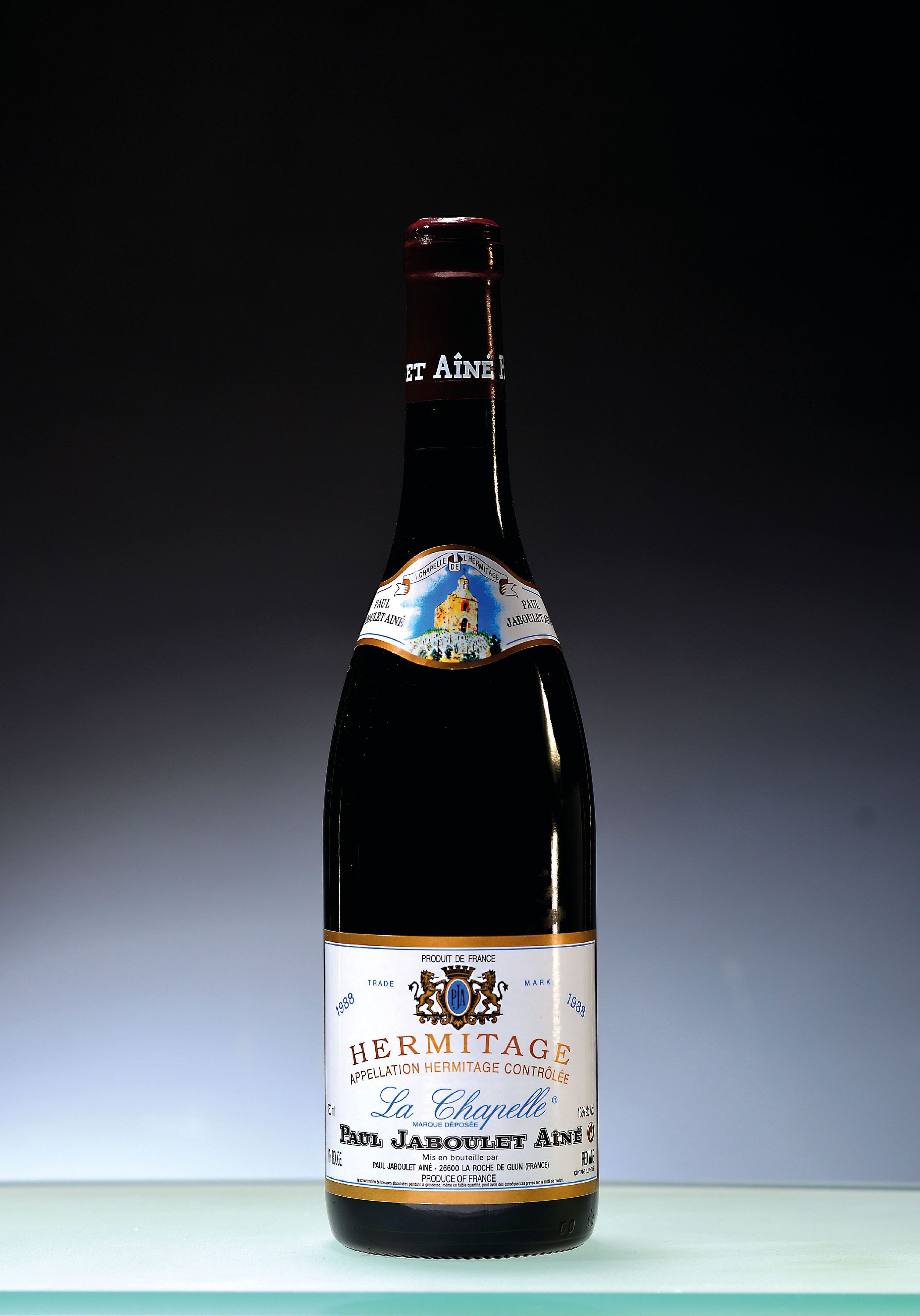 Image 27123622 - 2 Flaschen Paul Jaboulet Aine Hermitage ´La Chapelle´, Jg. 1982 und 88, Rhone, je ca. ...