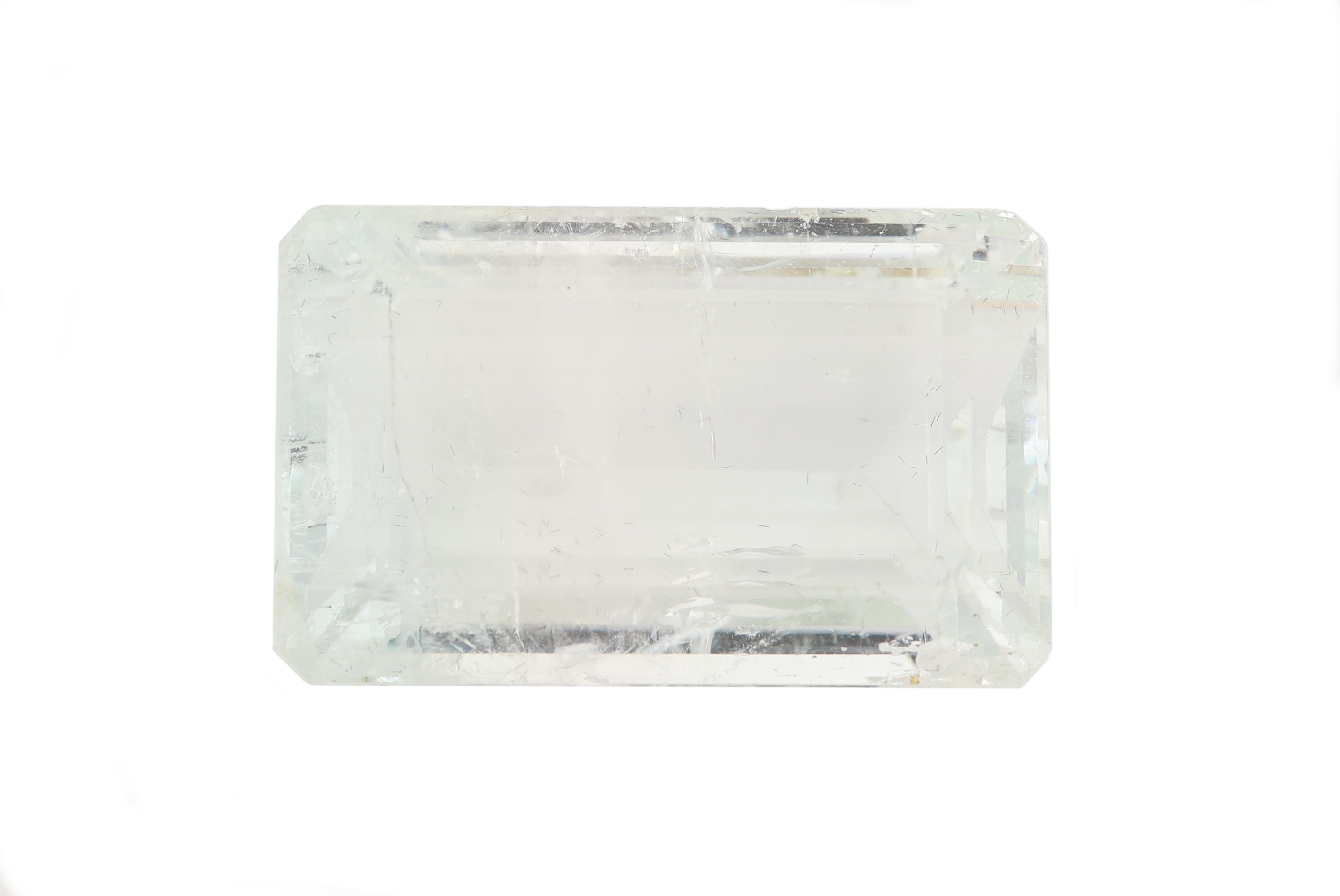 Image 27123647 - Loser facett. Aquamarin im Emerald Cut ca. 82.00 ct, fast farbloser Beryll