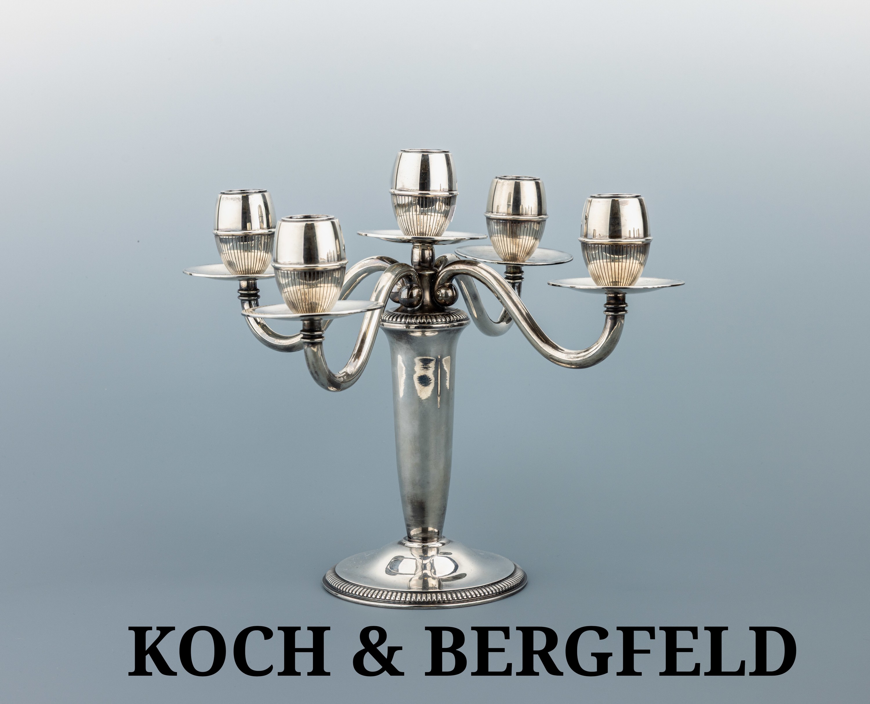Image 27123685 - KOCH & BERGFELD 5-light candelabrum, 1950s , Sterling silver 925, finely crafted five- ...