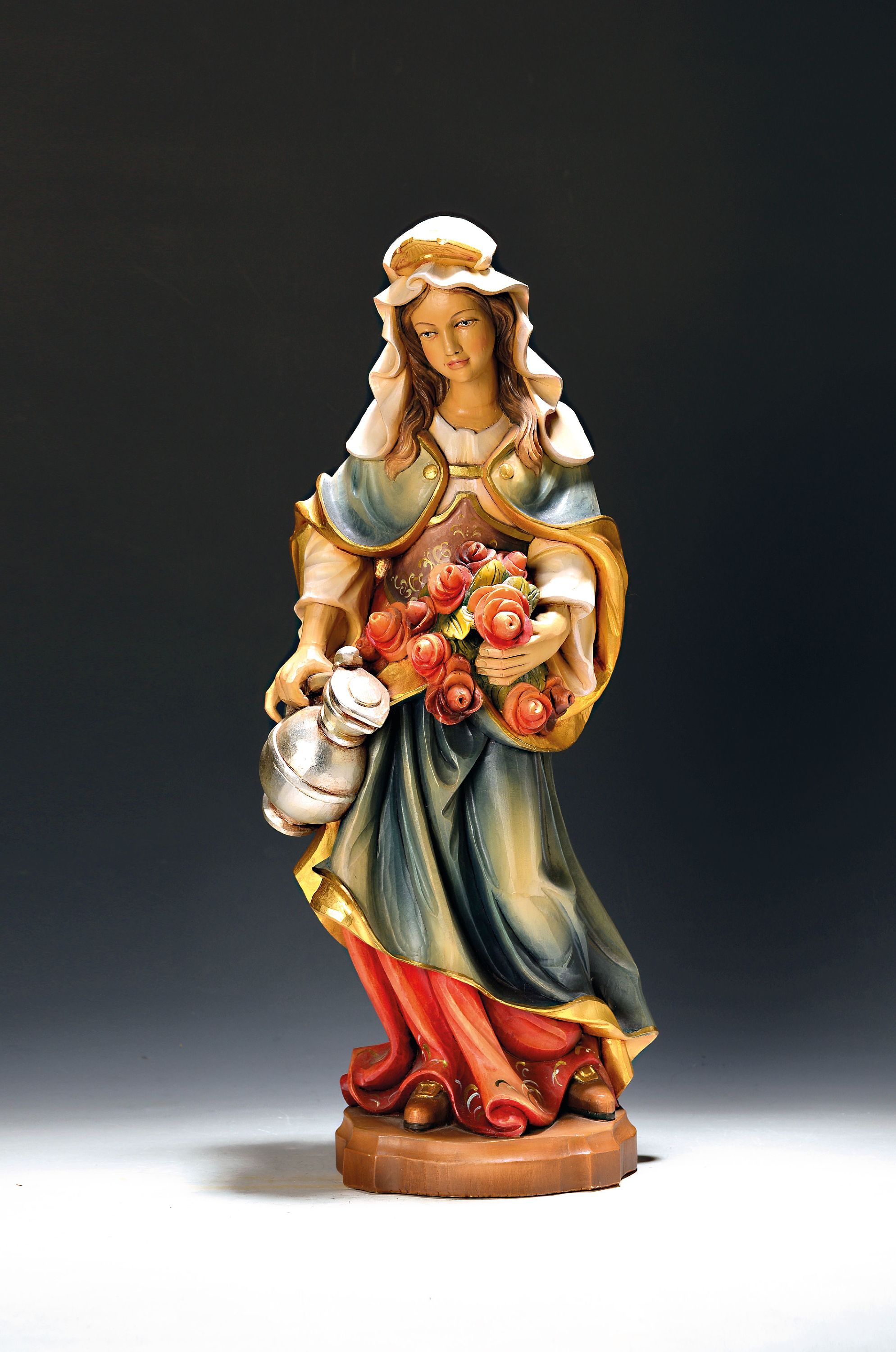 Image 27123694 - Holzskulptur Hl. Elisabeth, süddeutsch, 1980/90er Jahre, Holz, gefasst und vergoldet H. ...