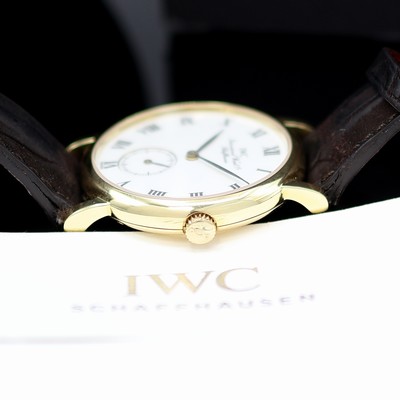 27123628d - IWC Portofino Kaliber 4231 Armbanduhr in GG 750/000, Schweiz um 1990, Handaufzug, 2- ...