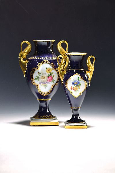 Image 2 magnificent vases sharp fire cobalt, emperor, 2nd. Half of the 20th century, porcelain, ...