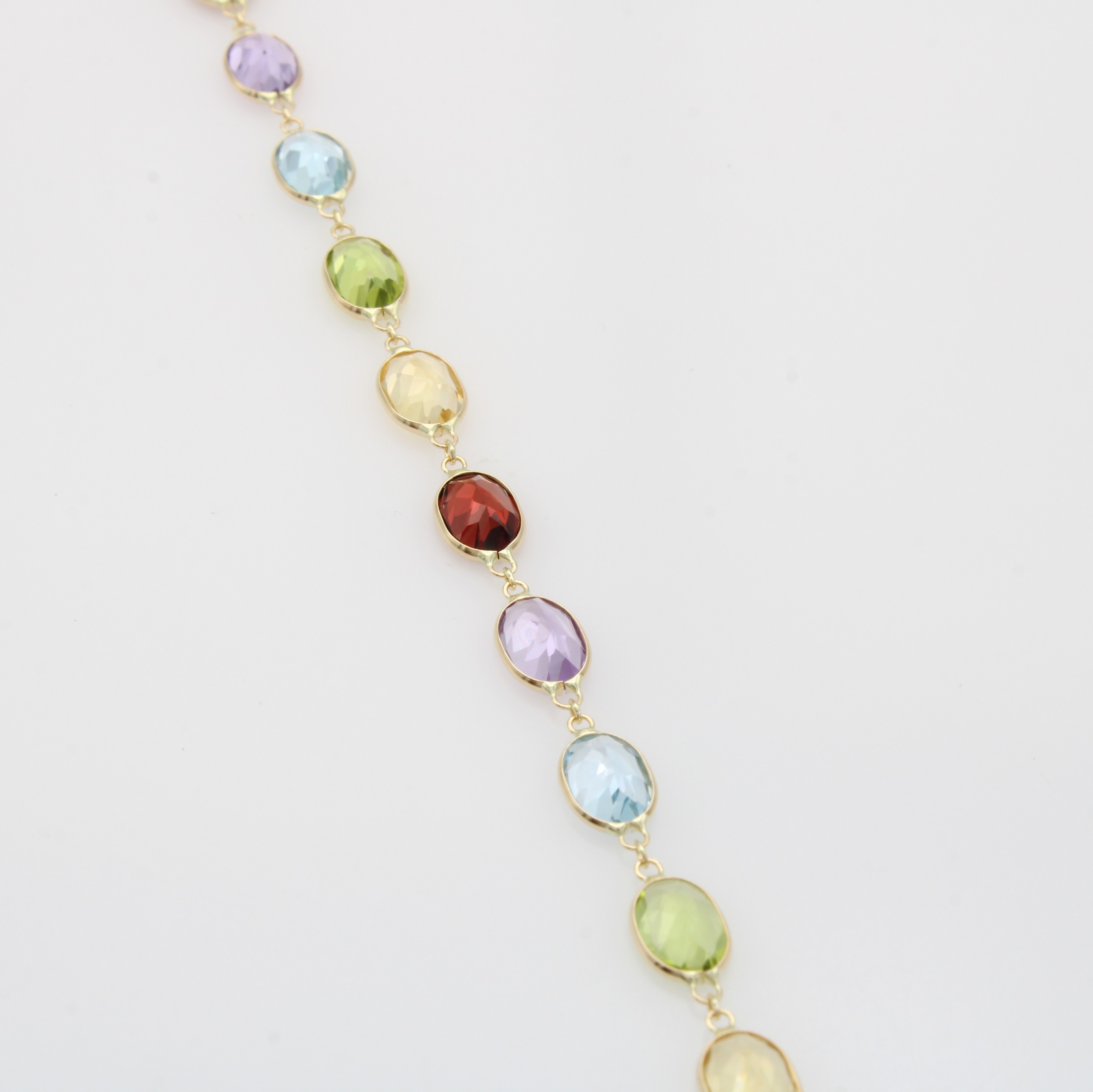 Image 27123731 - Armband mit Farbsteinen, GG 585/000, facett. Granate, Peridots, Amethyste, Citrine und ...