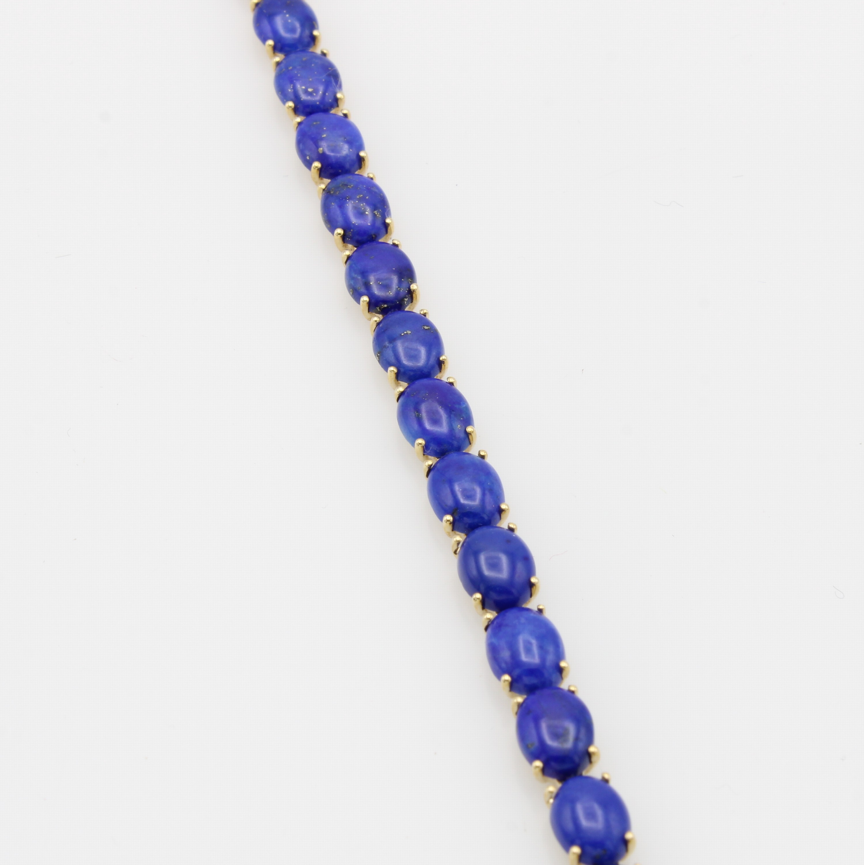 Image 27123743 - Armband mit Lapislazuli, GG 585/000, ovale Lapislazuli in Krappenfassungen, M. ca. 7x5 ...