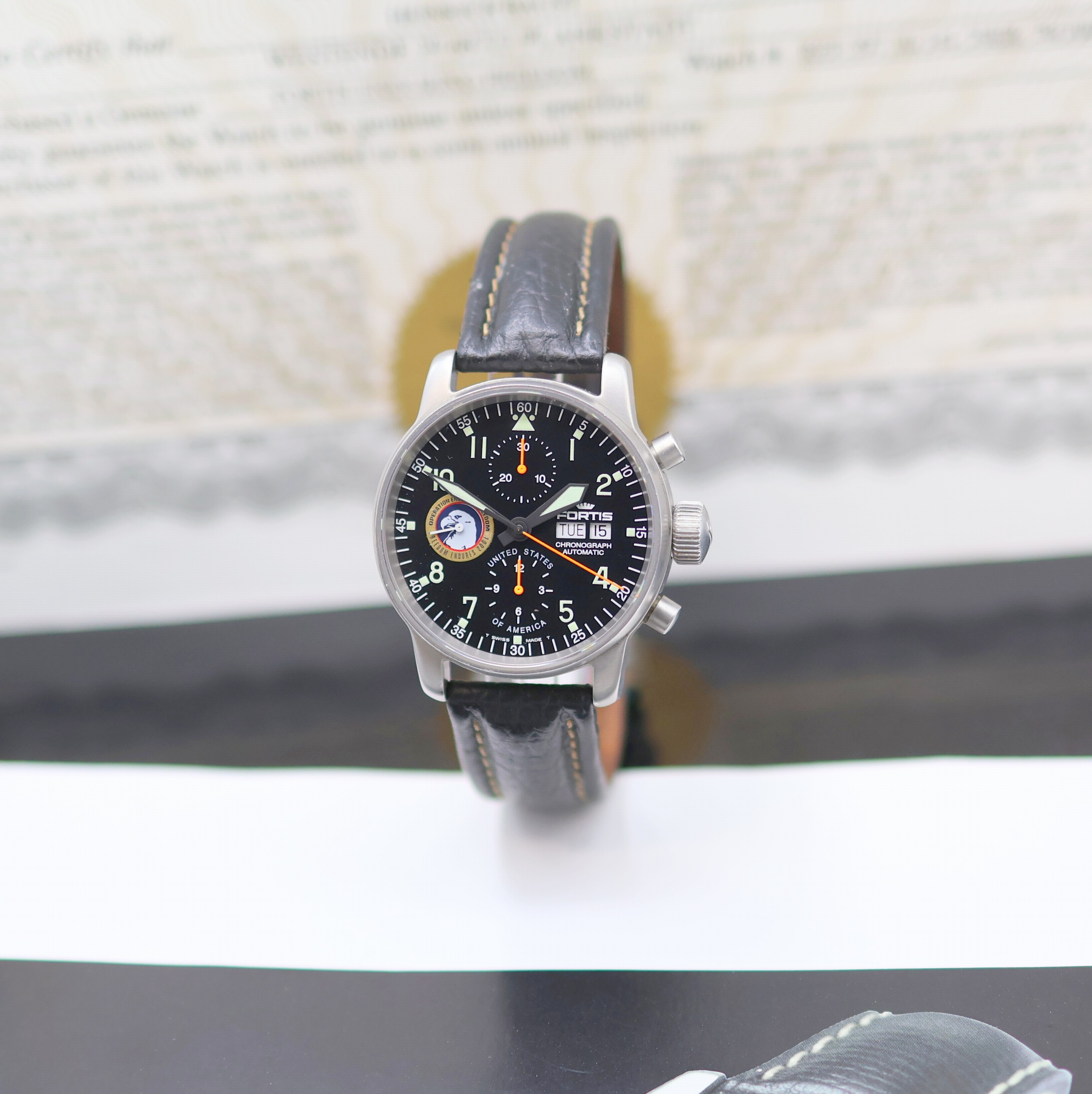 Image 27123757 - FORTIS Operation Enduring Freedom seltener, auf 100 Stück limitierter Armbandchronograph ...