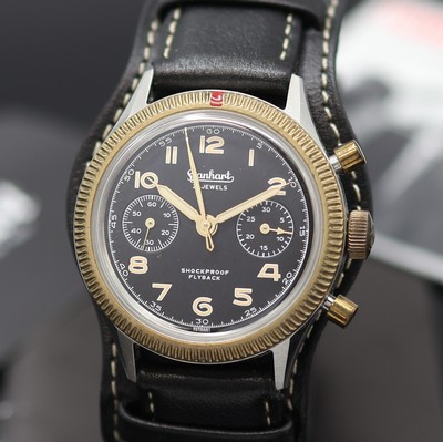 27123734a - HANHART auf 150 Stück limitierter Flyback Schaltradchronograph in Stahl/Bronze Referenz ...