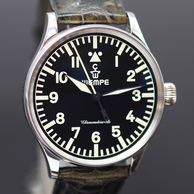 27123748b - WEMPE Fliegeruhr auf 25 Stück limitierte Armbanduhr in Platin, Deutschland/Schweiz um ...