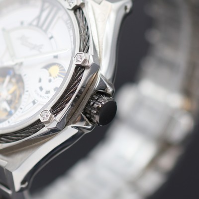 27123759c - KIENZLE Armbandtourbillon in Stahl/Stahlband, um 2000, Handaufzug, beids. vergl. Geh., ...