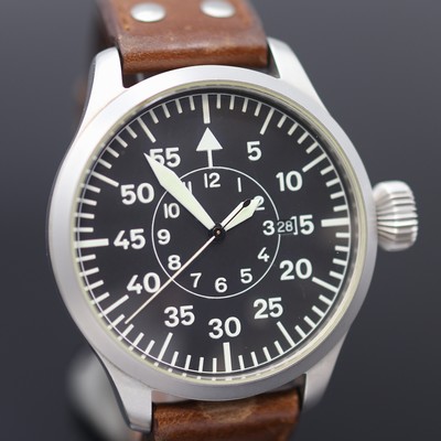 27123760a - ARISTO große Fliegerarmbanduhr in Stahl, Schweiz um 2000, Automatik, beids. vergl. u. ...