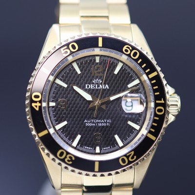 27123797b - DELMA Herrenarmbanduhr Santiago, Schweiz um 2015, Automatik, verg., beids. vergl. Geh. ...