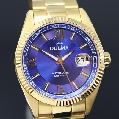 27123799b - DELMA vergoldete Herrenarmbanduhr Referenz 42702.630.6 in Stahl, Schweiz um 2015, ...