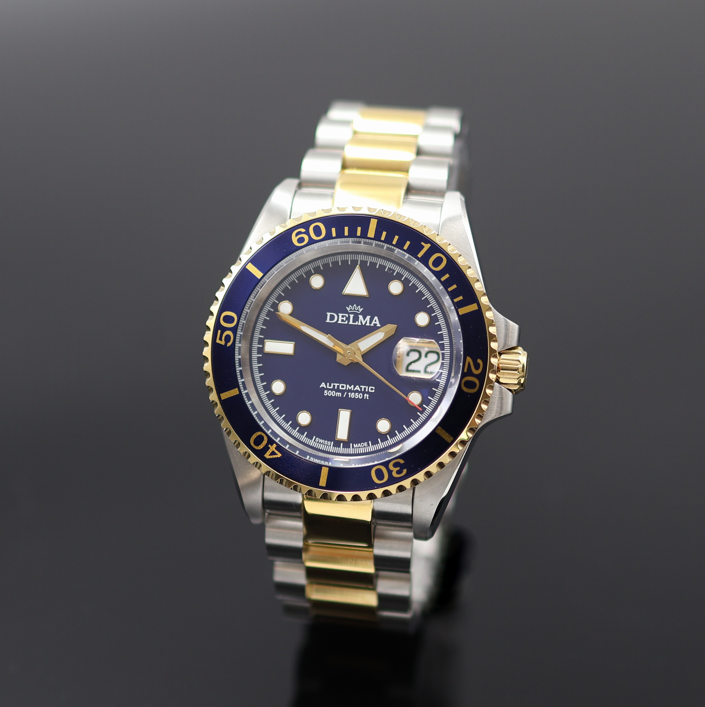 Image 27123801 - DELMA Santiago Herrenarmbanduhr Referenz 52701.690.6 in Stahl/vergoldet, Schweiz um ...