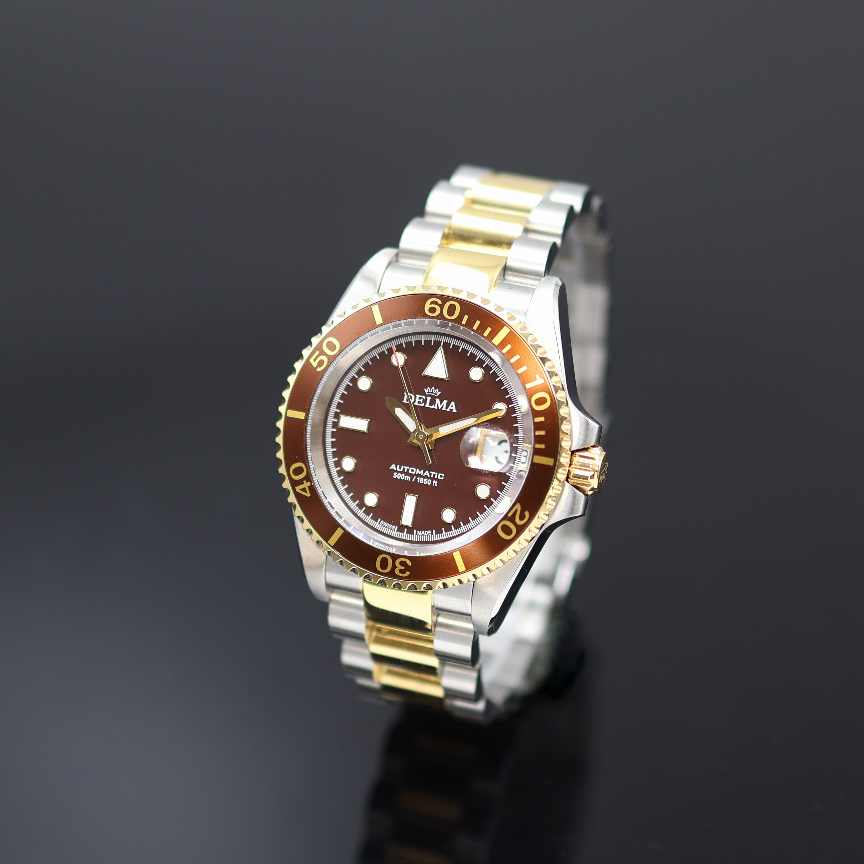 Image 27123807 - DELMA Santiago Referenz 52701.690.6 Herrenarmbanduhr in Stahl/vergoldet, Schweiz um ...