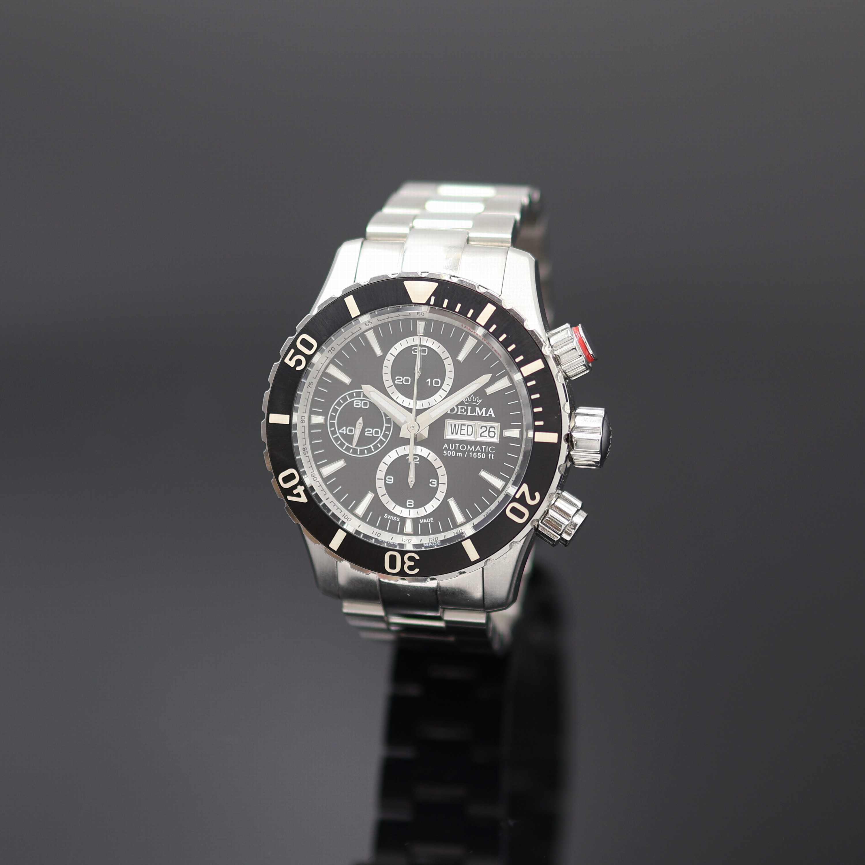 Image 27123810 - DELMA Montego Armbandchronograph in Stahl/Stahlband Referenz 54701.656.6, Schweiz um ...
