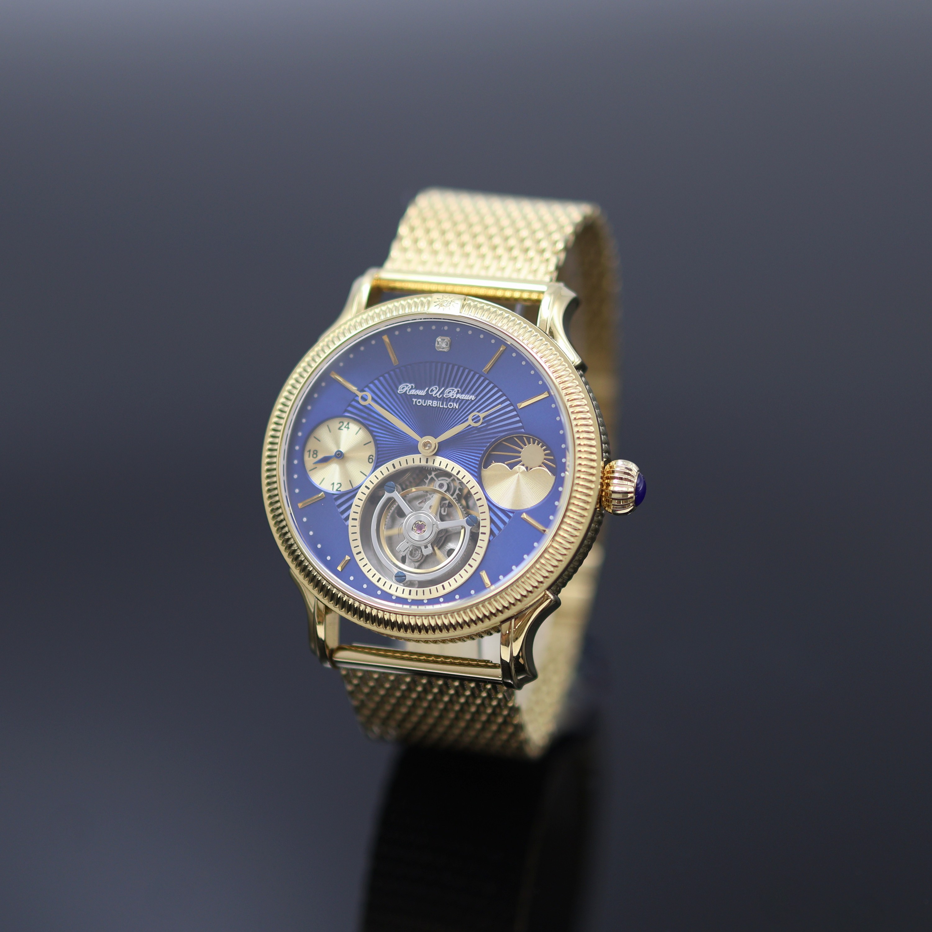 Image 27123822 - RAOUL U. BRAUN limitierte Herrenarmbanduhr mit Tourbillon, um 2020, Automatik, beids. ...