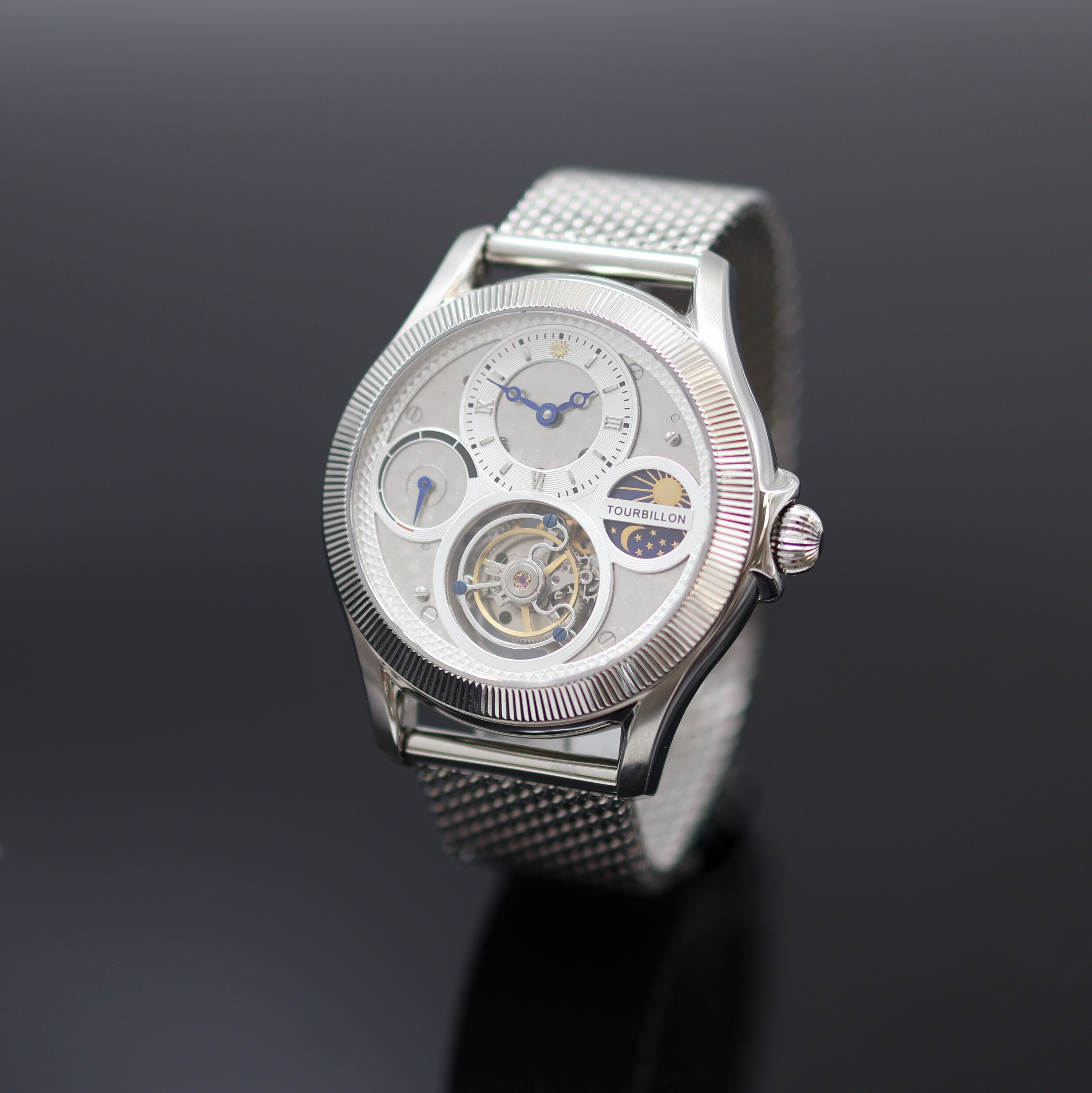 Image 27123824 - RAOUL U. BRAUN Herrenarmbanduhr mit Tourbillon in Stahl/Stahlband, um 2020, Handaufzug, ...