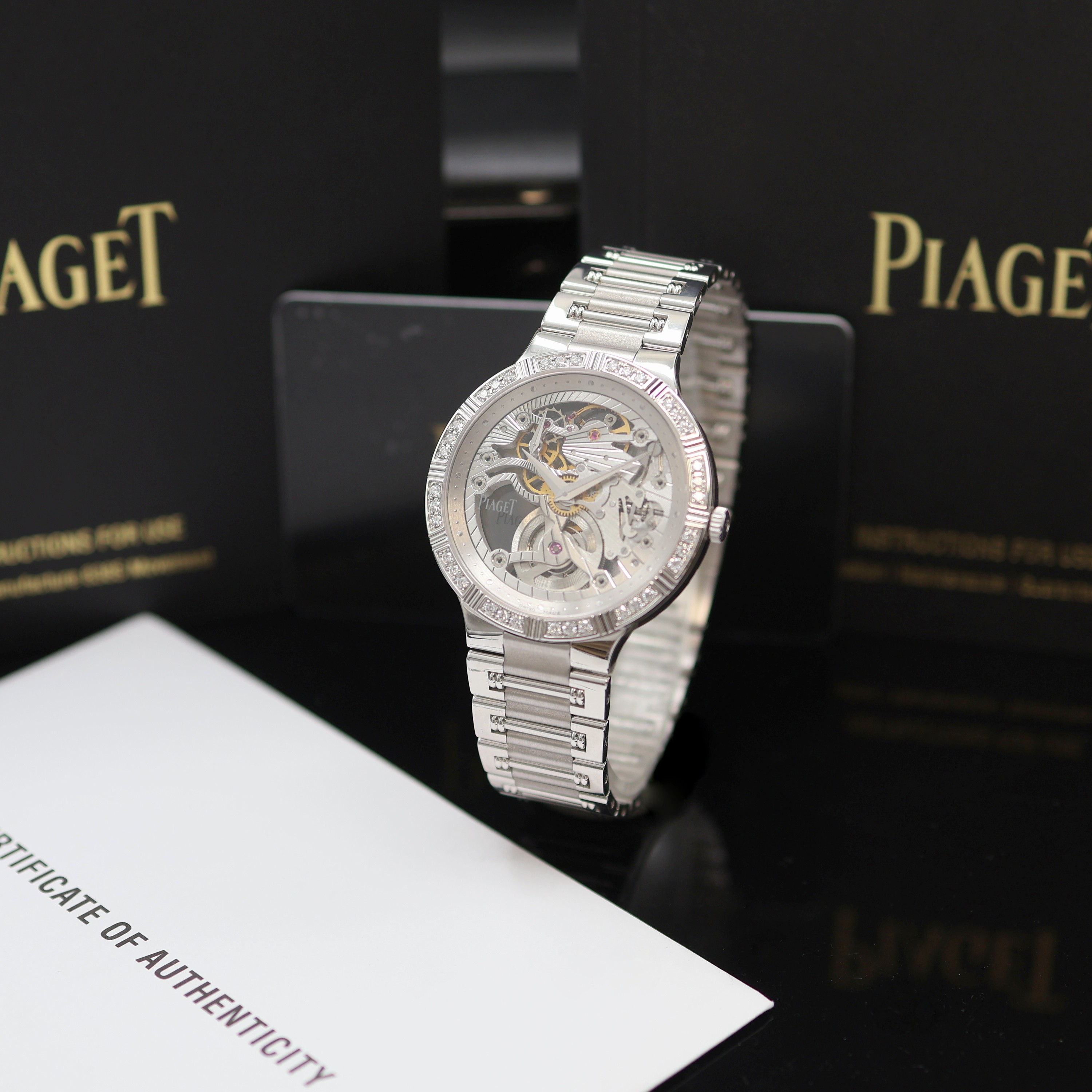 Image 27123896 - PIAGET Dancer Skeleton ungetragene Armbanduhr in WG 750/000 mit Diamanten Referenz ...