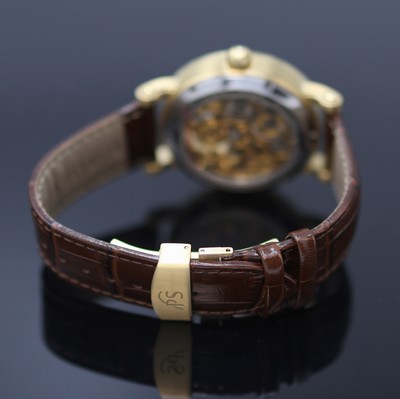 27123817c - PORTAS vergoldete Herrenarmbanduhr mit Tourbillon, um 2020, Handaufzug, beids. vergl. ...