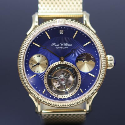 27123822b - RAOUL U. BRAUN limitierte Herrenarmbanduhr mit Tourbillon, um 2020, Automatik, beids. ...