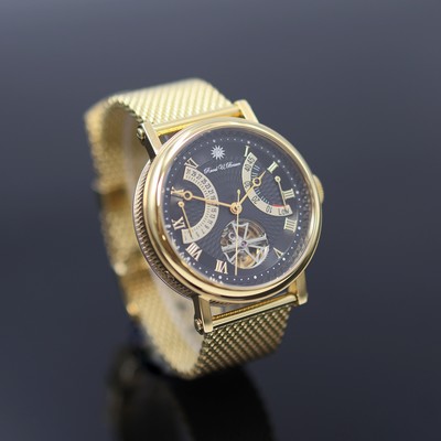 27123823a - RAOUL U. BRAUN vergoldete Herrenarmbanduhr mit Tourbillon, um 2015, Automatik, beids. ...