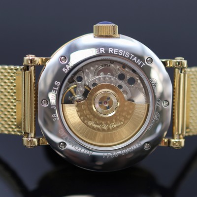 27123823e - RAOUL U. BRAUN vergoldete Herrenarmbanduhr mit Tourbillon, um 2015, Automatik, beids. ...