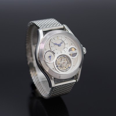 27123824a - RAOUL U. BRAUN Herrenarmbanduhr mit Tourbillon in Stahl/Stahlband, um 2020, Handaufzug, ...