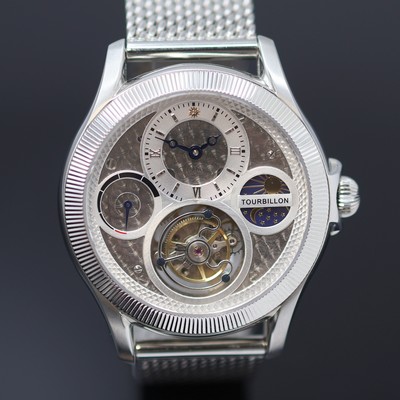 27123824b - RAOUL U. BRAUN Herrenarmbanduhr mit Tourbillon in Stahl/Stahlband, um 2020, Handaufzug, ...