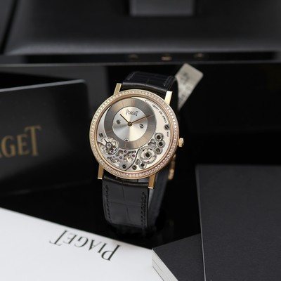 Image PIAGET Altiplano Off-Center unworn 18k pink gold wristwatch with diamonds reference ...