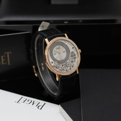 27123857a - PIAGET Altiplano Off-Center ungetragene Armbanduhr in RG 750/000 mit Diamantbesatz ...
