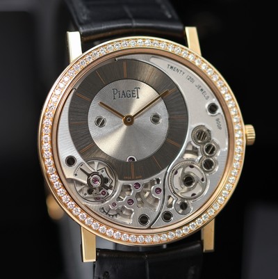 27123857b - PIAGET Altiplano Off-Center ungetragene Armbanduhr in RG 750/000 mit Diamantbesatz ...